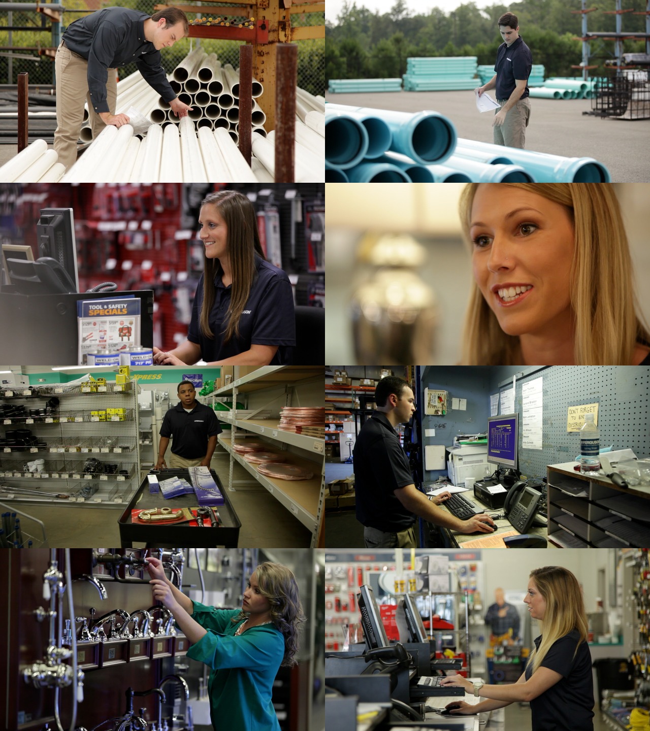 Contact sheet of stills from Ferguson recruitment video